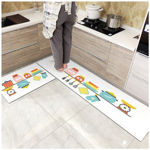 Kitchen Floor Mats, Long Oil-proof Foot Mats, Bathroom Mats