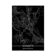 Map Black Line Poster Canvas Painting Home Decor Wall Art