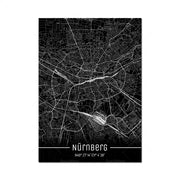Map Black Line Poster Canvas Painting Home Decor Wall Art