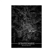 Map Black Line Poster Canvas Painting Home Decor Wall Art